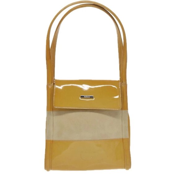 GUCCI Shoulder Bag Enamel Yellow Silver 007 2046 0281 Auth ep6283 - Picture 1 of 16